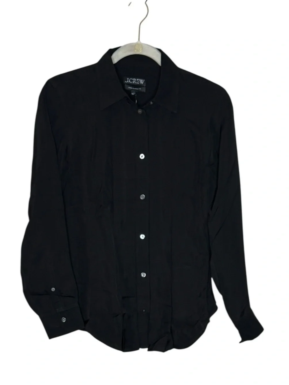 J. Crew Jules Women’s Classic-Fit Long Sleeve Soft Viscose Blouse  NWT 2 Black